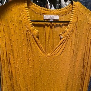 Blouse- Mustard with collar detail and dots